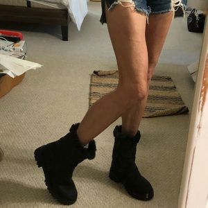 Rad "Wild-one" Black Puffer Nylon Mid-Calf Boot